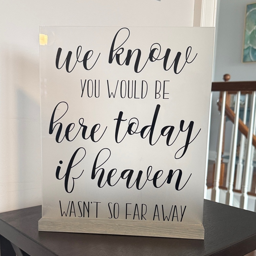 Wedding Memorial Sign “We Know You’d Be Here Today” In Loving Memory Decor